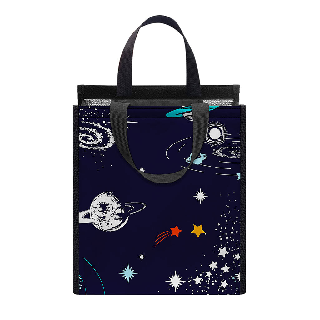 Universe Galaxy Outer Space Print Insulated Lunch Tote