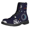 Universe Galaxy Outer Space Print Lace-Up Boots