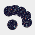 Universe Galaxy Outer Space Print Leather Coaster Set