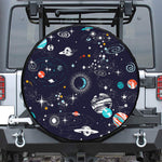 Universe Galaxy Outer Space Print Leather Spare Tire Cover