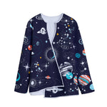 Universe Galaxy Outer Space Print Long Sleeve Short Coat