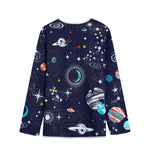 Universe Galaxy Outer Space Print Long Sleeve Short Coat