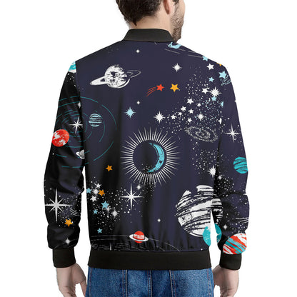 Universe Galaxy Outer Space Print Men's Bomber Jacket