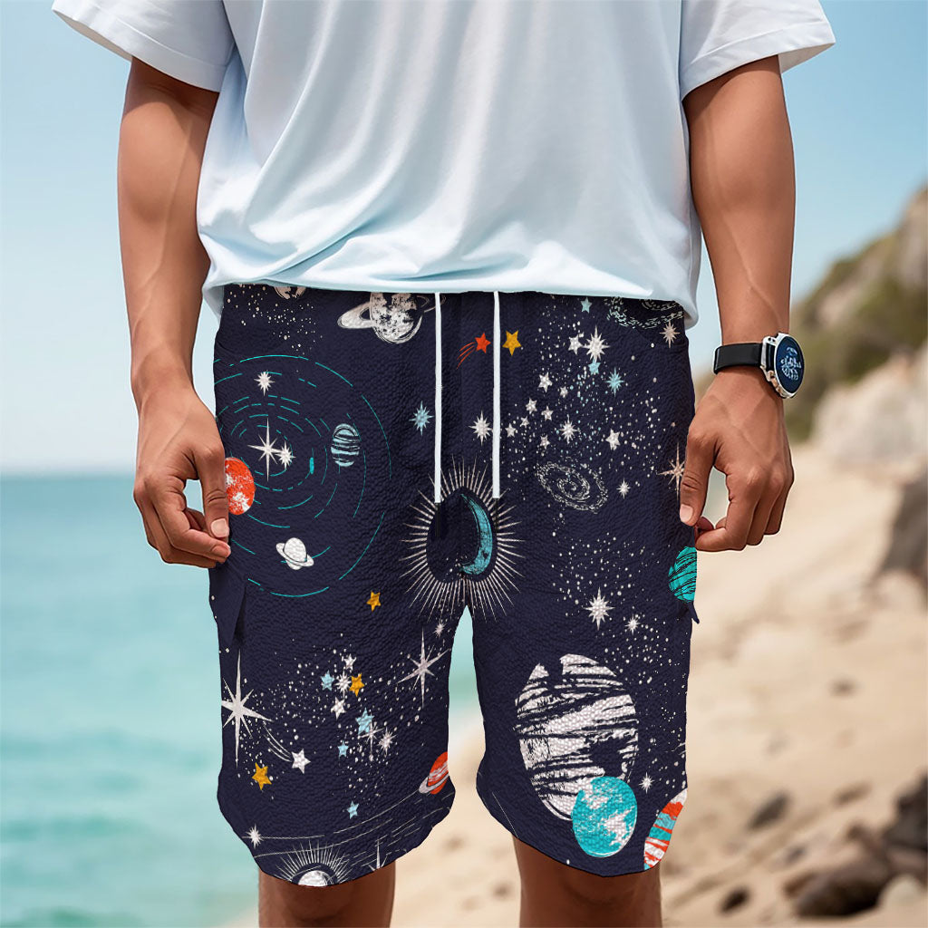 Universe Galaxy Outer Space Print Men's Cargo Shorts