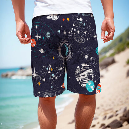 Universe Galaxy Outer Space Print Men's Cargo Shorts