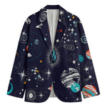 Universe Galaxy Outer Space Print Men's Cotton Blazer