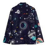 Universe Galaxy Outer Space Print Men's Cotton Blazer