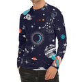 Universe Galaxy Outer Space Print Men's Long Sleeve Rash Guard