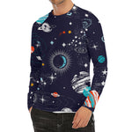 Universe Galaxy Outer Space Print Men's Long Sleeve Rash Guard