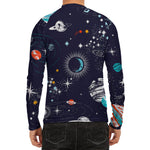 Universe Galaxy Outer Space Print Men's Long Sleeve Rash Guard