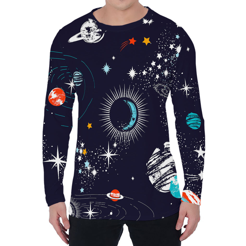 Universe Galaxy Outer Space Print Men's Long Sleeve T-Shirt