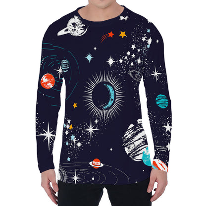 Universe Galaxy Outer Space Print Men's Long Sleeve T-Shirt