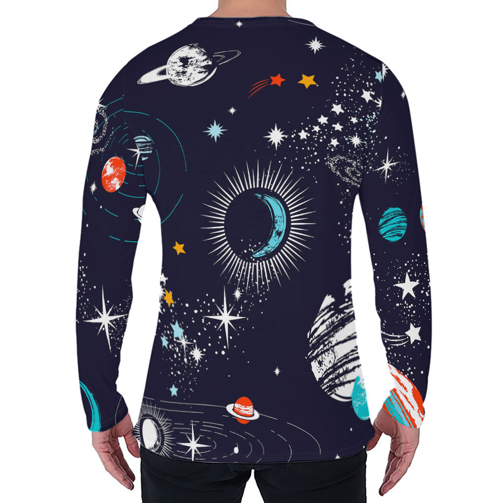 Universe Galaxy Outer Space Print Men's Long Sleeve T-Shirt
