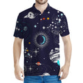 Universe Galaxy Outer Space Print Men's Polo Shirt