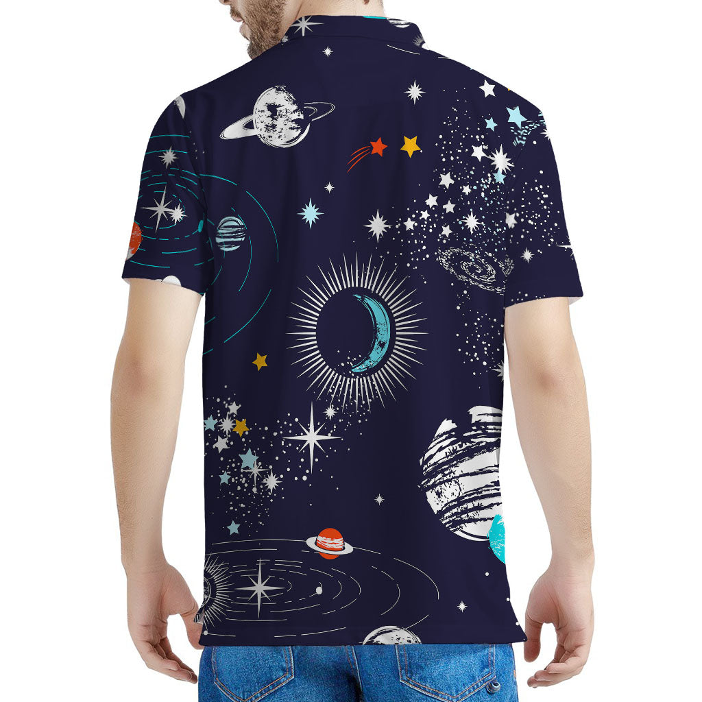 Universe Galaxy Outer Space Print Men's Polo Shirt