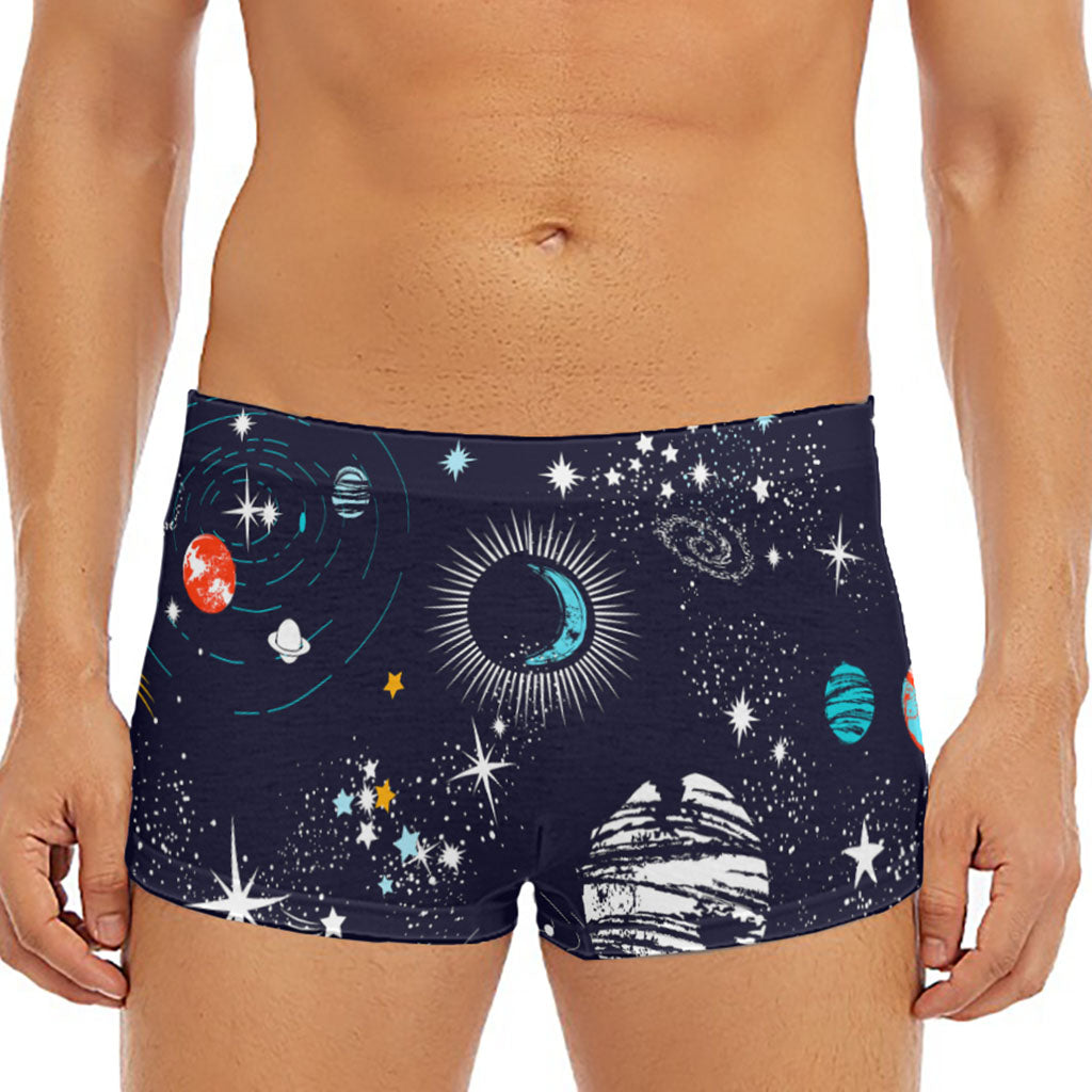 Universe Galaxy Outer Space Print Men's Short Boxer Briefs