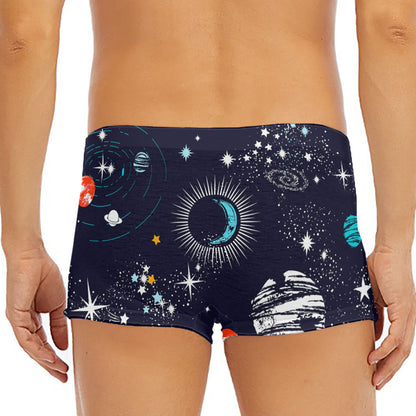 Universe Galaxy Outer Space Print Men's Short Boxer Briefs