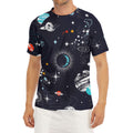 Universe Galaxy Outer Space Print Men's Short Sleeve Rash Guard