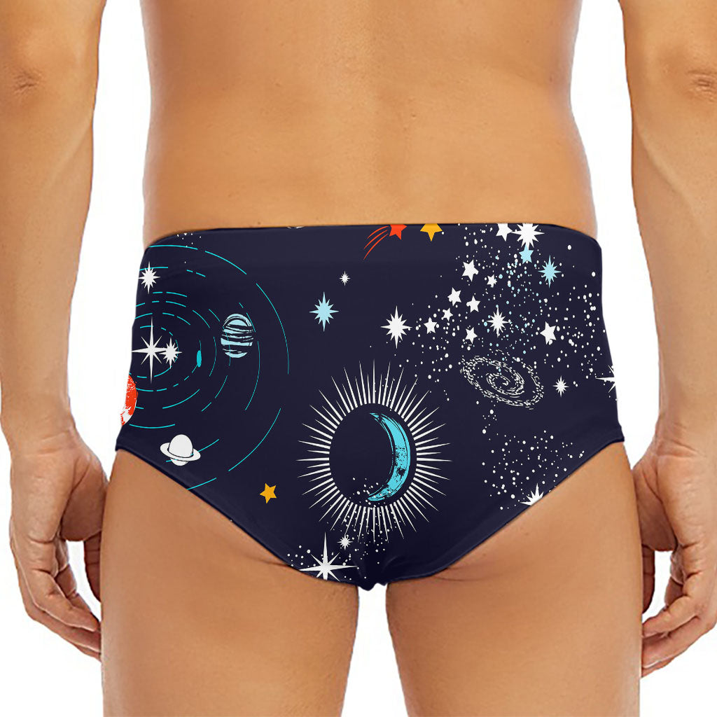 Universe Galaxy Outer Space Print Men's Triangle Swim Briefs