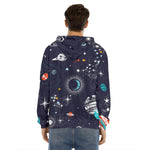 Universe Galaxy Outer Space Print Men's Velvet Pullover Hoodie