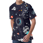 Universe Galaxy Outer Space Print Men's Velvet T-Shirt