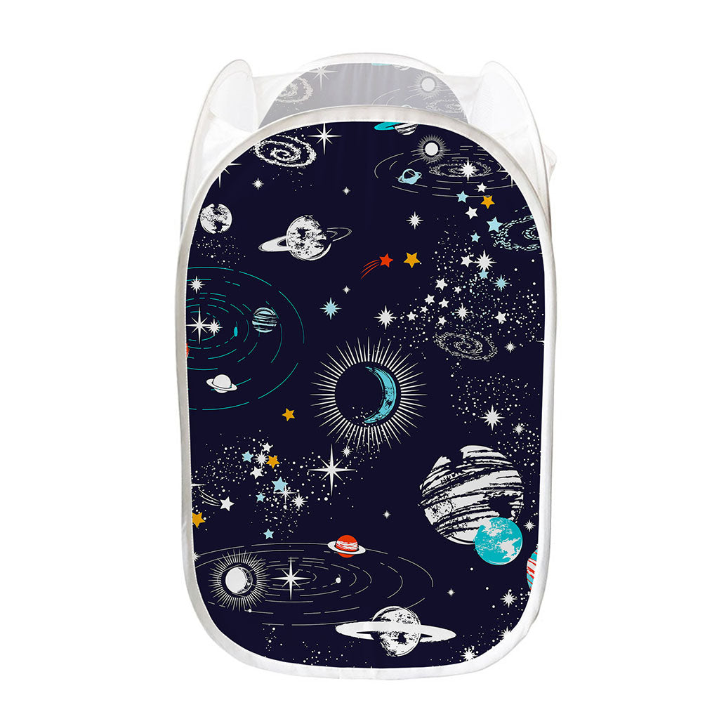 Universe Galaxy Outer Space Print Mesh Laundry Hamper