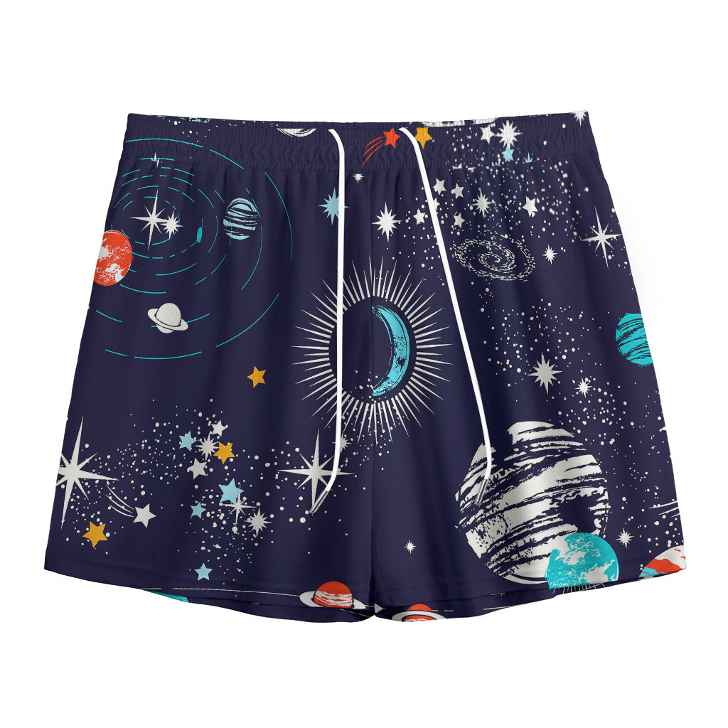Universe Galaxy Outer Space Print Mesh Shorts