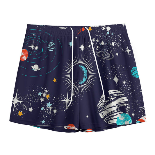 Universe Galaxy Outer Space Print Mesh Shorts