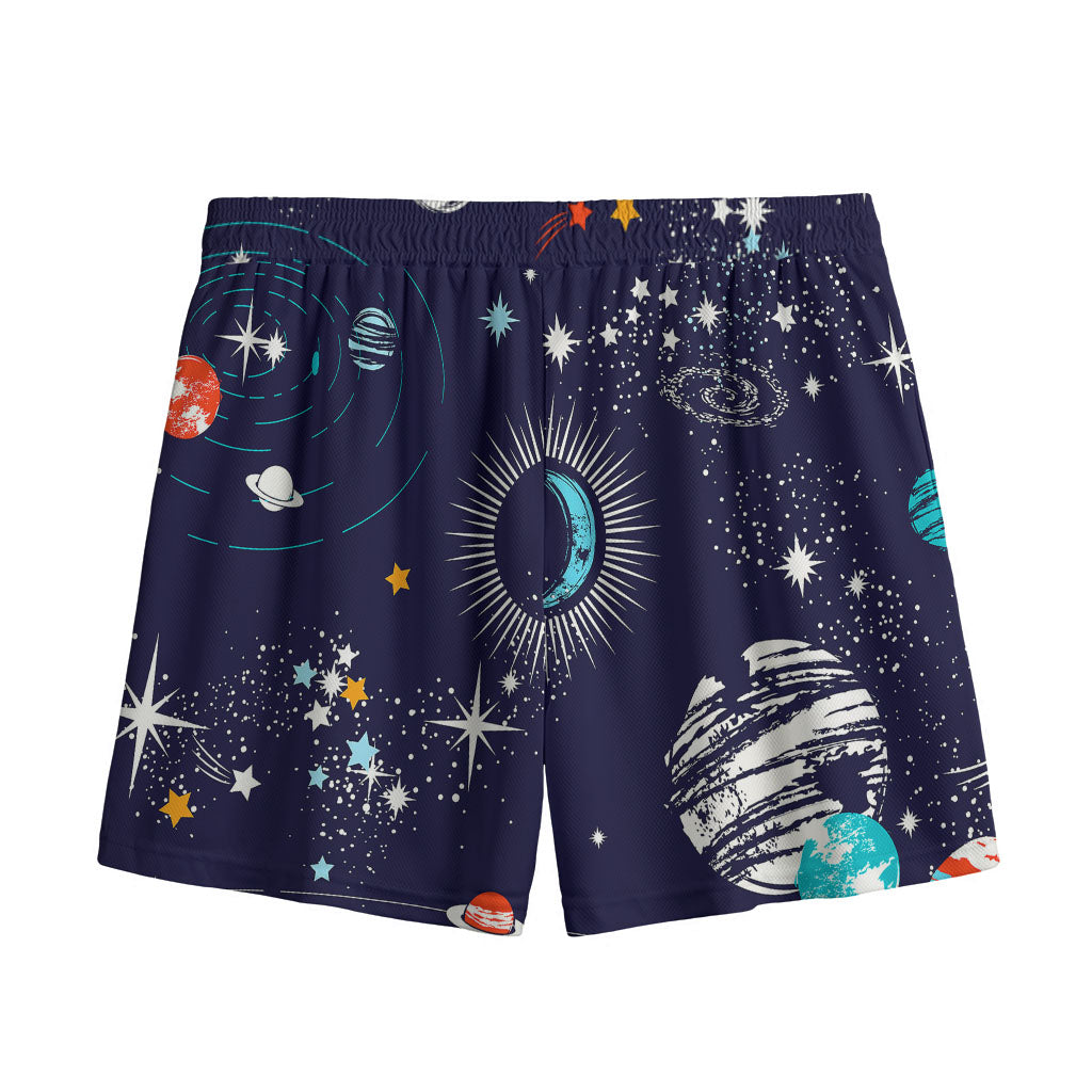Universe Galaxy Outer Space Print Mesh Shorts