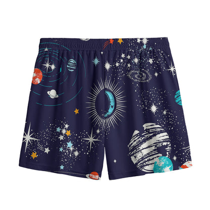 Universe Galaxy Outer Space Print Mesh Shorts