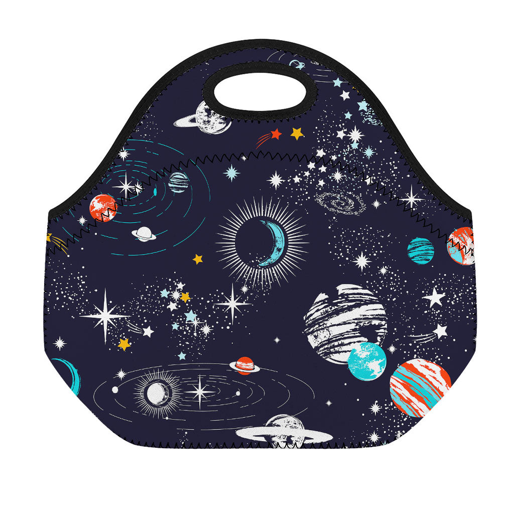 Universe Galaxy Outer Space Print Neoprene Lunch Bag