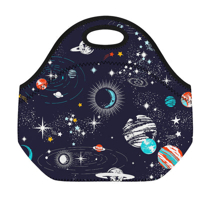 Universe Galaxy Outer Space Print Neoprene Lunch Bag