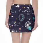 Universe Galaxy Outer Space Print Pencil Mini Skirt