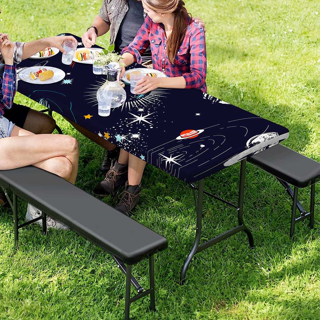 Universe Galaxy Outer Space Print Picnic Table Cover