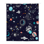 Universe Galaxy Outer Space Print Polyester Shower Curtain
