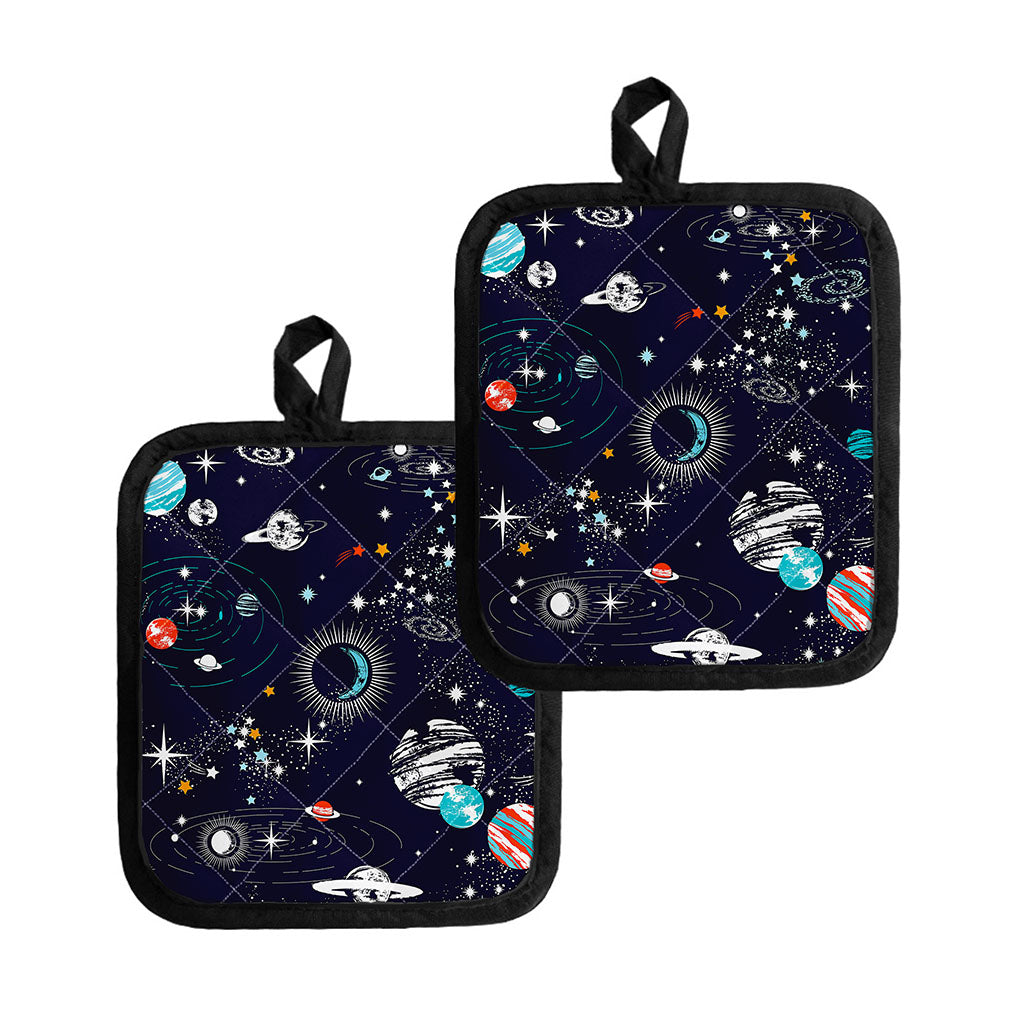 Universe Galaxy Outer Space Print Pot Holders