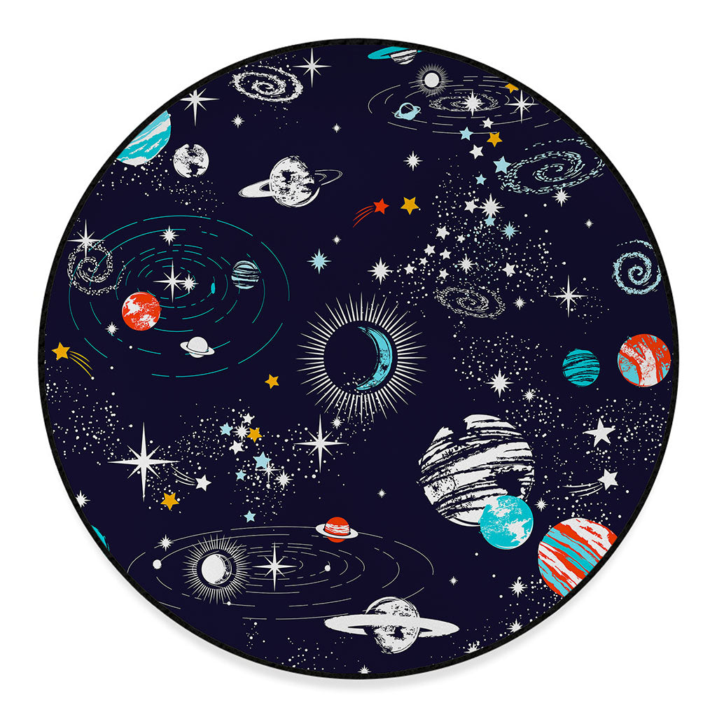 Universe Galaxy Outer Space Print Round Floor Mat