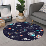 Universe Galaxy Outer Space Print Round Rug