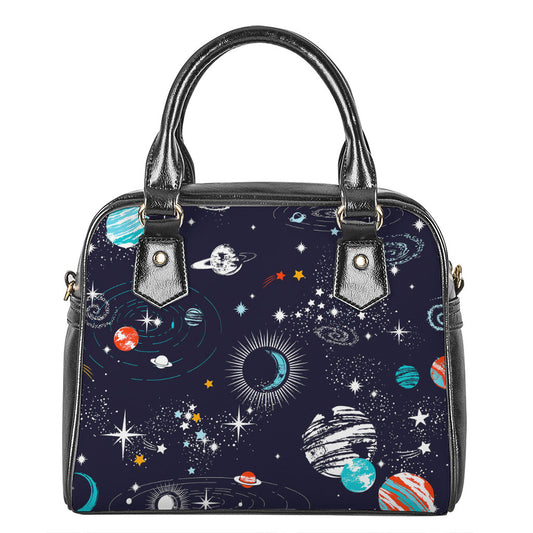 Universe Galaxy Outer Space Print Shoulder Handbag
