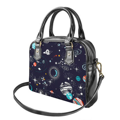 Universe Galaxy Outer Space Print Shoulder Handbag
