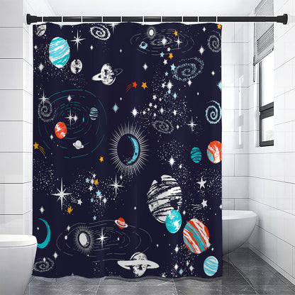 Universe Galaxy Outer Space Print Shower Curtain