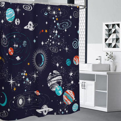Universe Galaxy Outer Space Print Shower Curtain