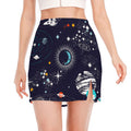 Universe Galaxy Outer Space Print Side Slit Mini Skirt
