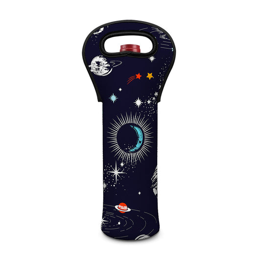 Universe Galaxy Outer Space Print Single Neoprene Wine Tote