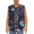 Universe Galaxy Outer Space Print Sleeveless Baseball Jersey