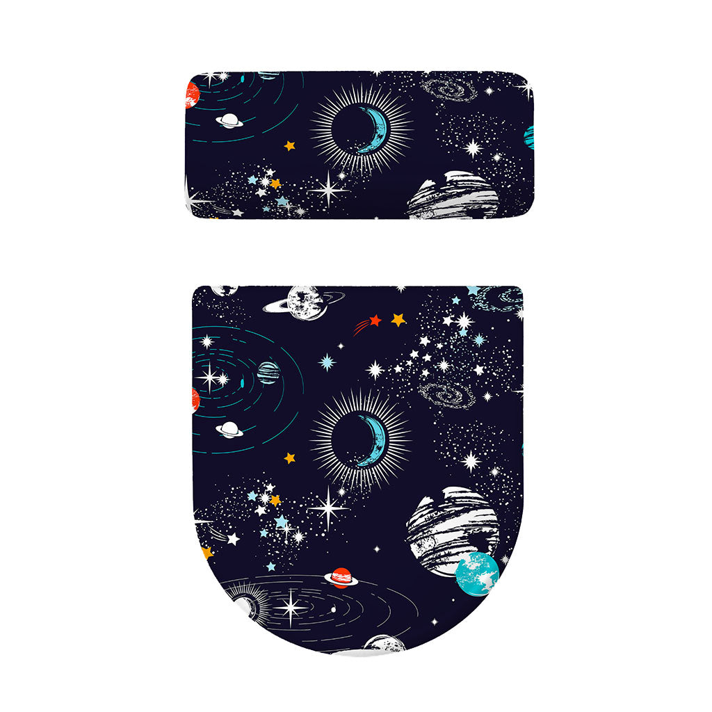 Universe Galaxy Outer Space Print Toilet Lid And Tank Cover Set