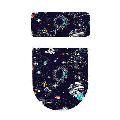 Universe Galaxy Outer Space Print Toilet Lid And Tank Cover Set