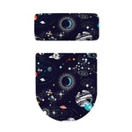 Universe Galaxy Outer Space Print Toilet Lid And Tank Cover Set