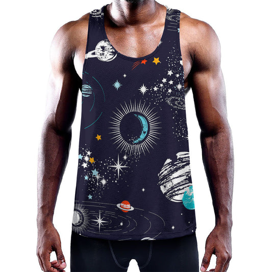 Universe Galaxy Outer Space Print Training Tank Top