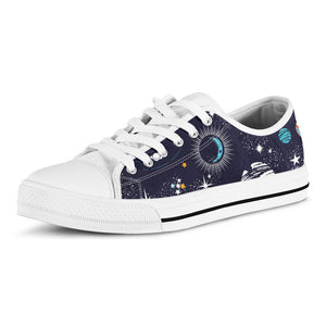 Universe Galaxy Outer Space Print White Low Top Sneakers